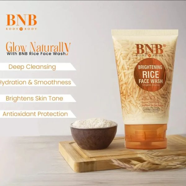 Bnb-rice Extract Bright & Glow Kit (Rice Face Wash, Scrub & Mask )