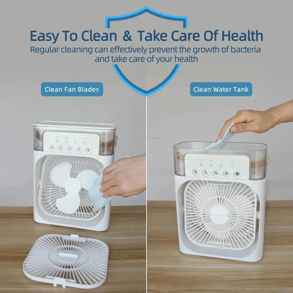 Trending Mini Air Conditioner Fan Premium 3 In 1 Desk Cooling Fan Spray Fan
