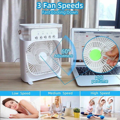 Trending Mini Air Conditioner Fan Premium 3 In 1 Desk Cooling Fan Spray Fan