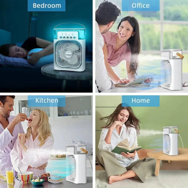 Trending Mini Air Conditioner Fan Premium 3 In 1 Desk Cooling Fan Spray Fan